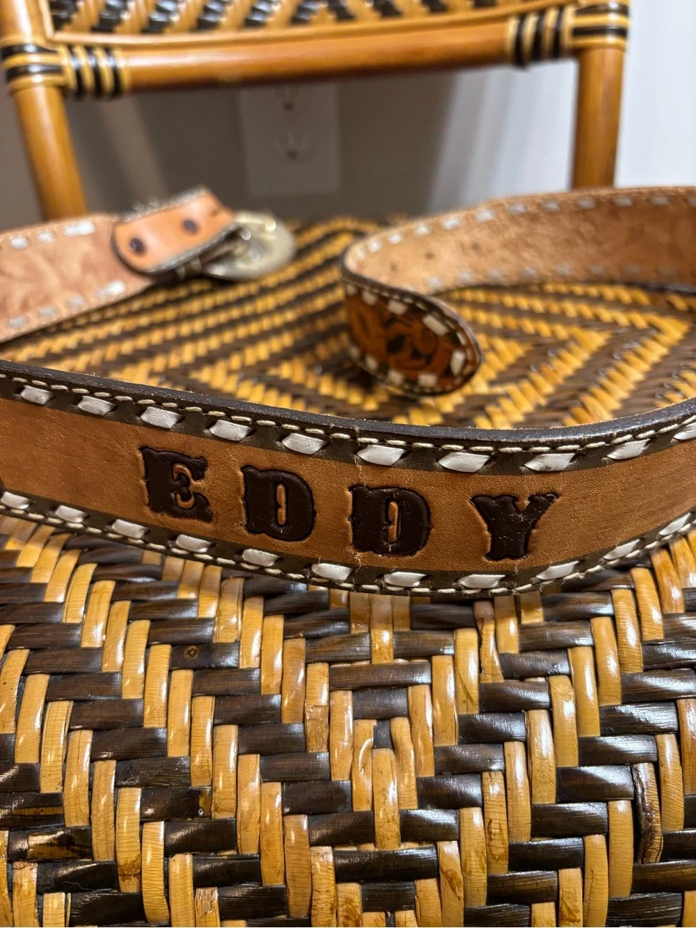 Wright Western Tooled Belt Cowboy Buckle 36”
